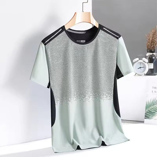 T Shirt For Men Sports Harajuku O-neck Short Sleeve Leisure Loose Men T Shirt Summer Quick Dry Material Top Dazzling Tee Shirt